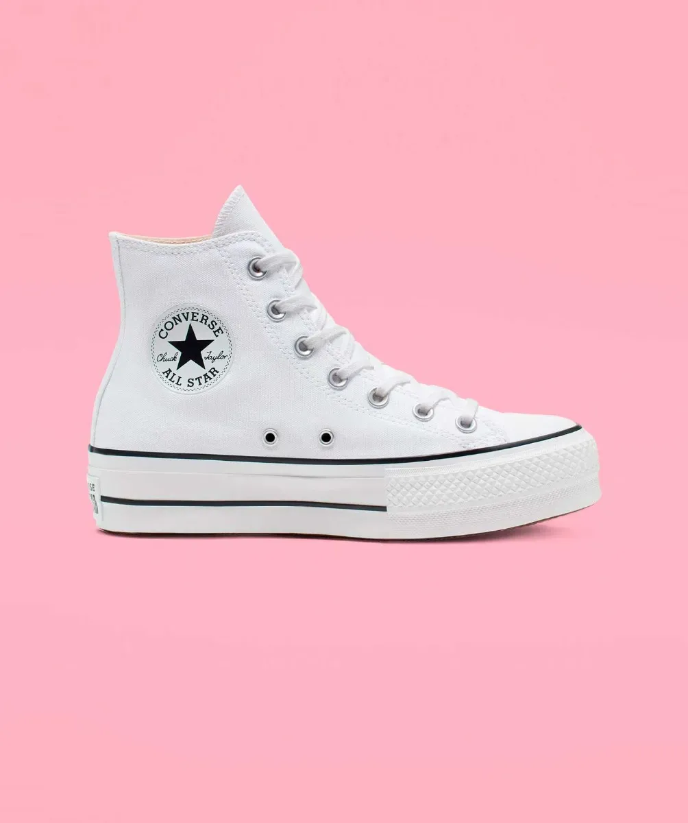 Tenis Converse de Plataforma Lift Blancos en Bota de Lona para Mujer