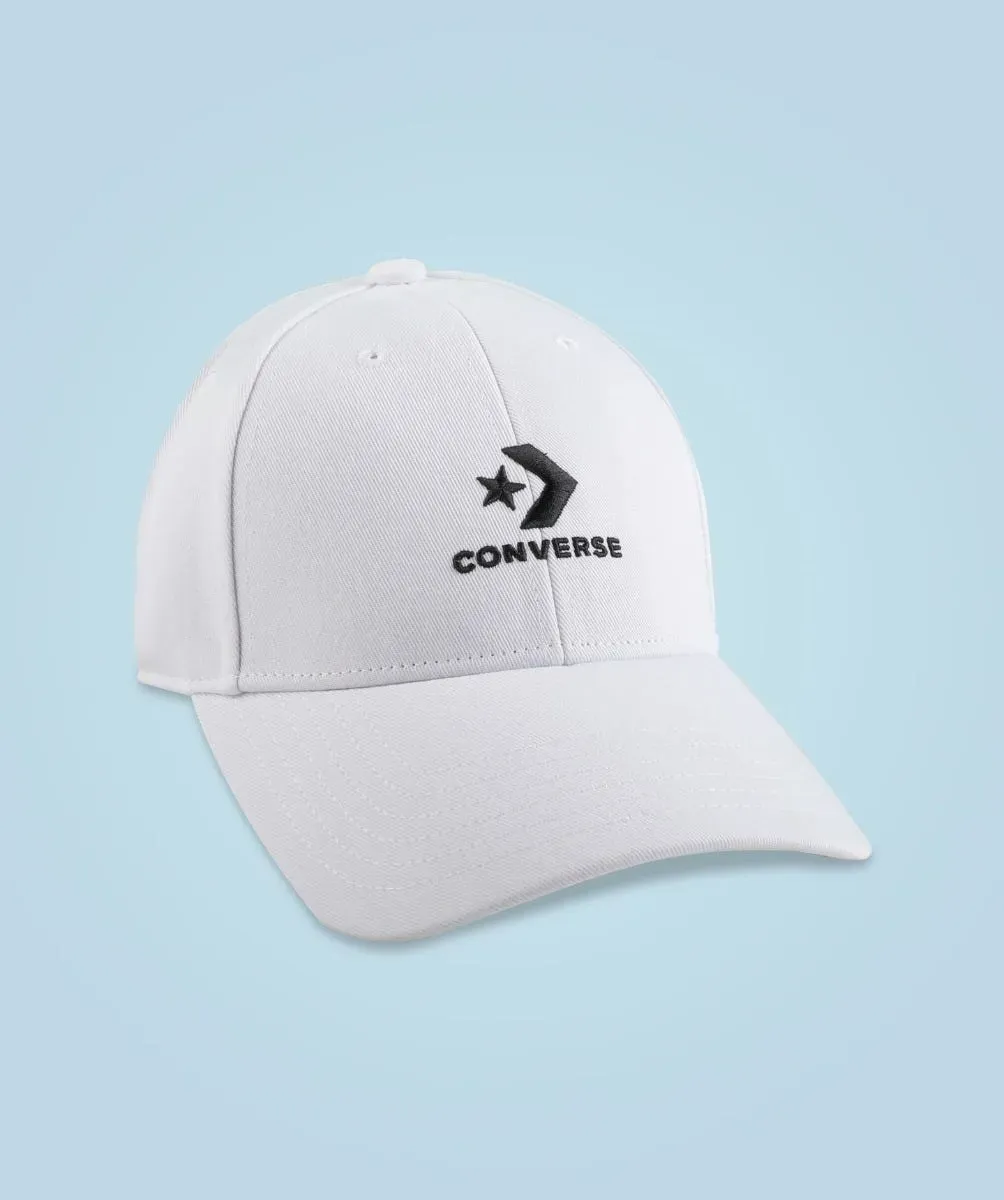 Gorra Converse Star Chevron Blanca con Logo Negro Unisex