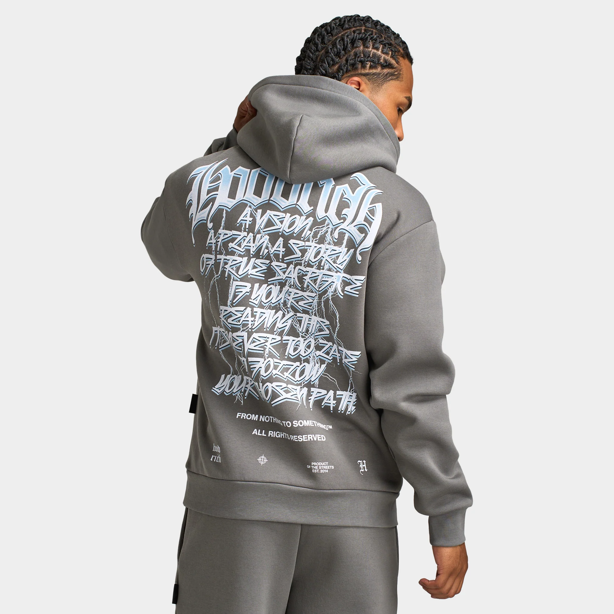Hoodrich Tornado Oversized Hoodie Lava Smoke / White / Blue