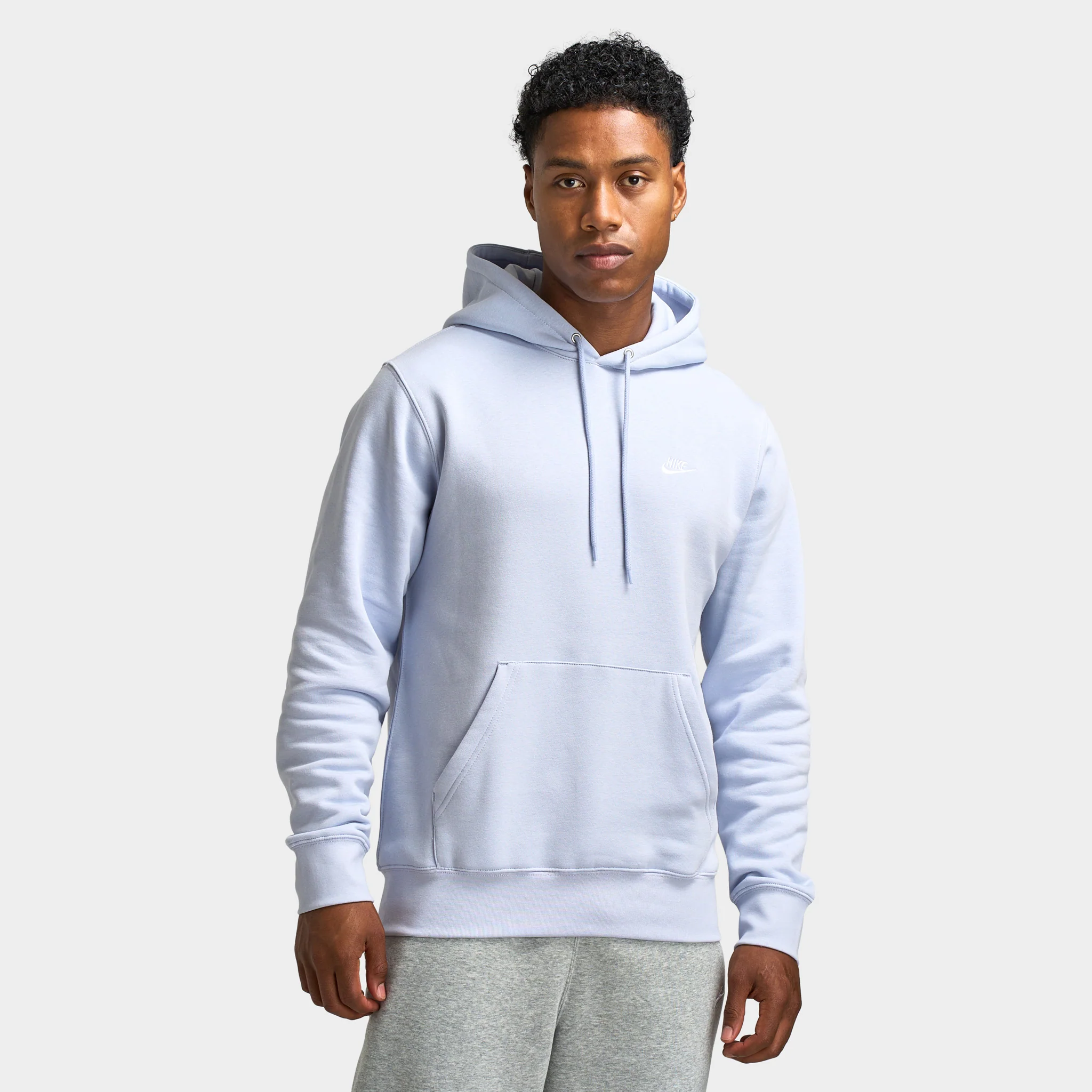 Nike Club Fleece Pullover Hoodie Ghost / White