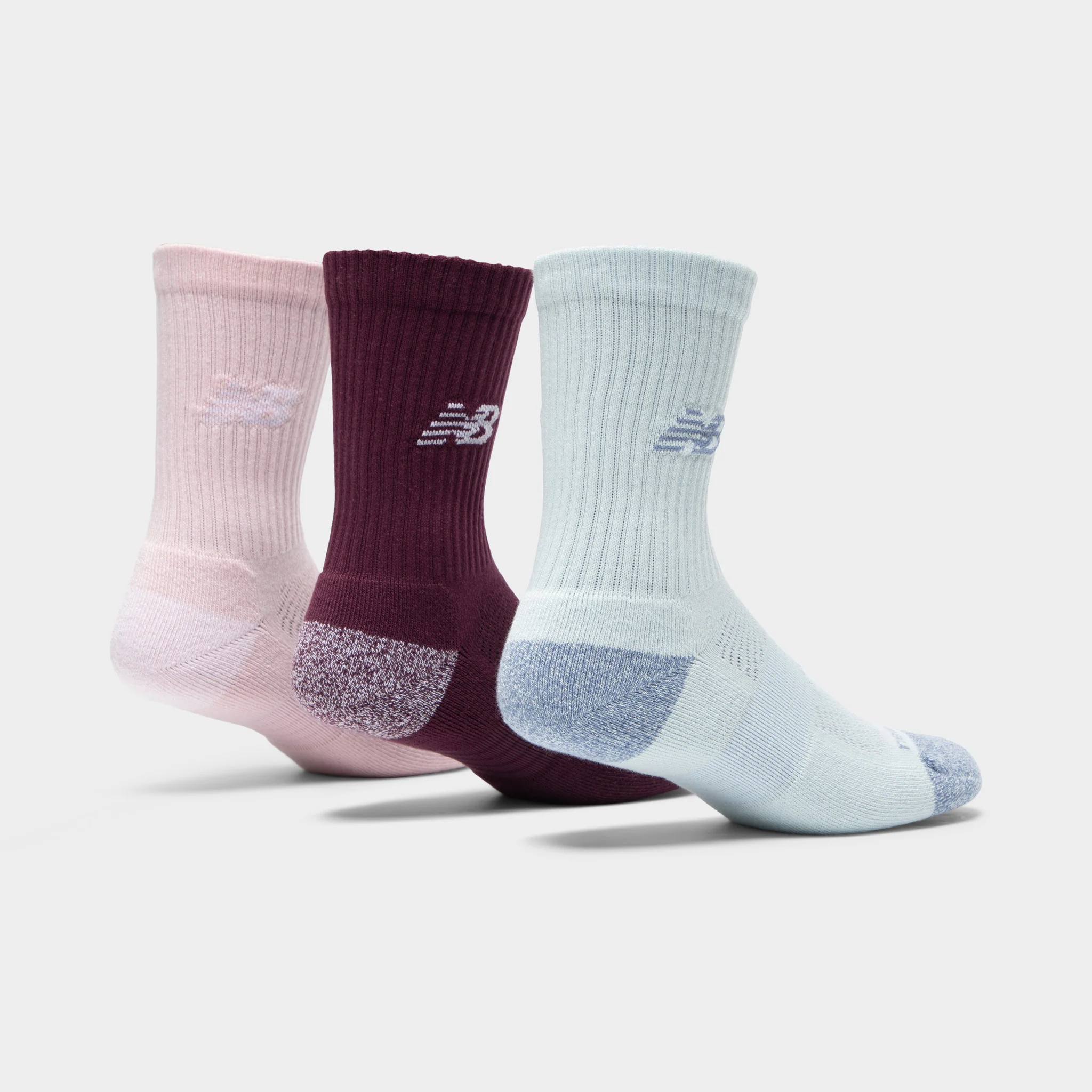 New Balance Active Cushion Crew Socks (3-Pack) Pink/ Cyan-Dym