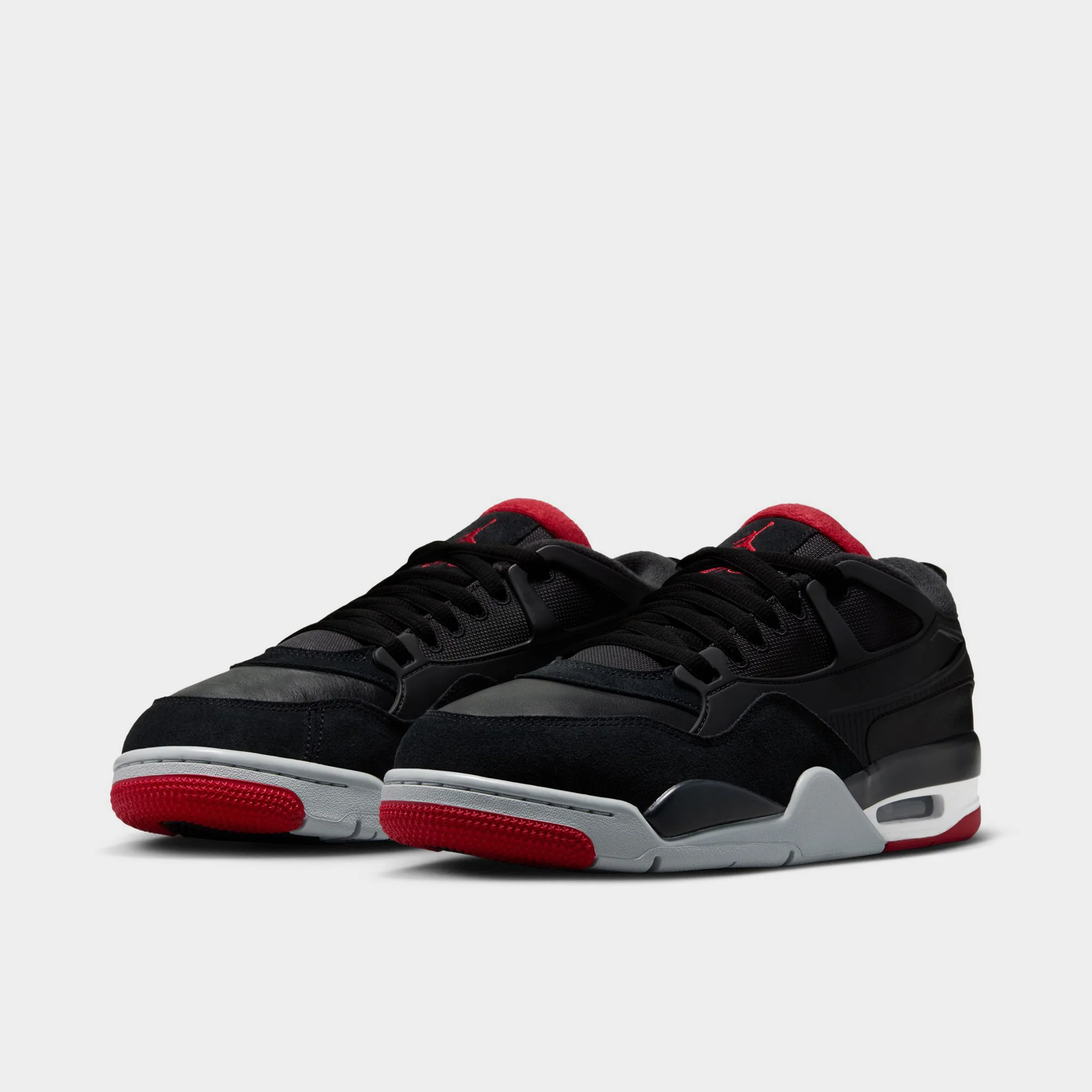 Jordan 4 RM Black / Varsity Red - Wolf Grey