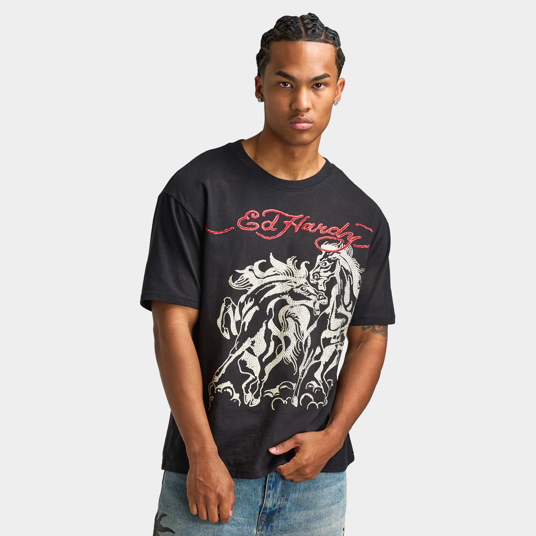 Ed Hardy Horses T-shirt / Vintage Black