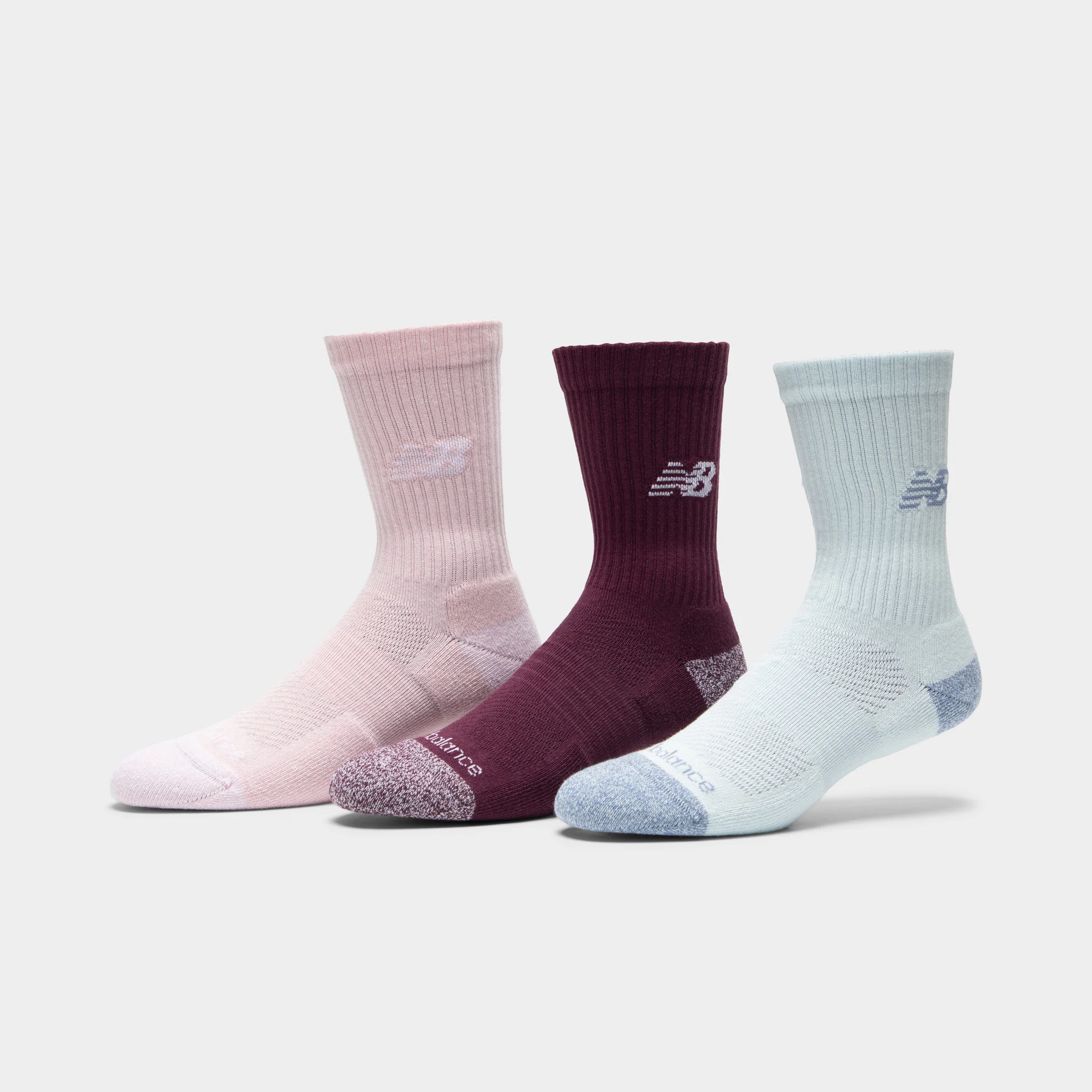 New Balance Active Cushion Crew Socks (3-Pack) Pink/ Cyan-Dym