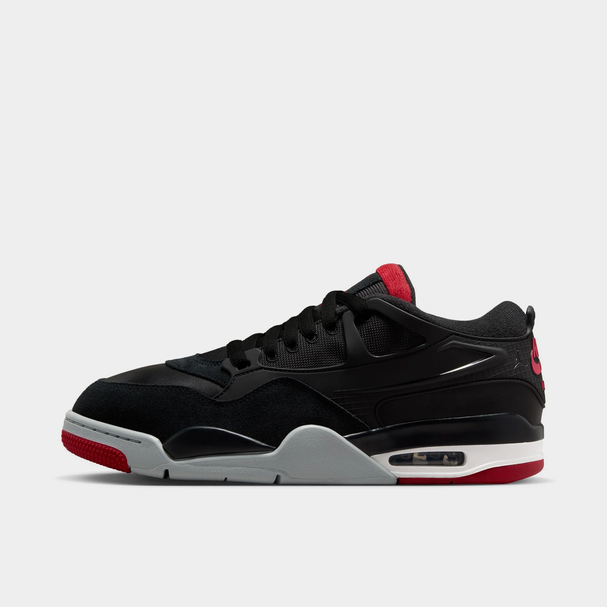 Jordan 4 RM Black / Varsity Red - Wolf Grey