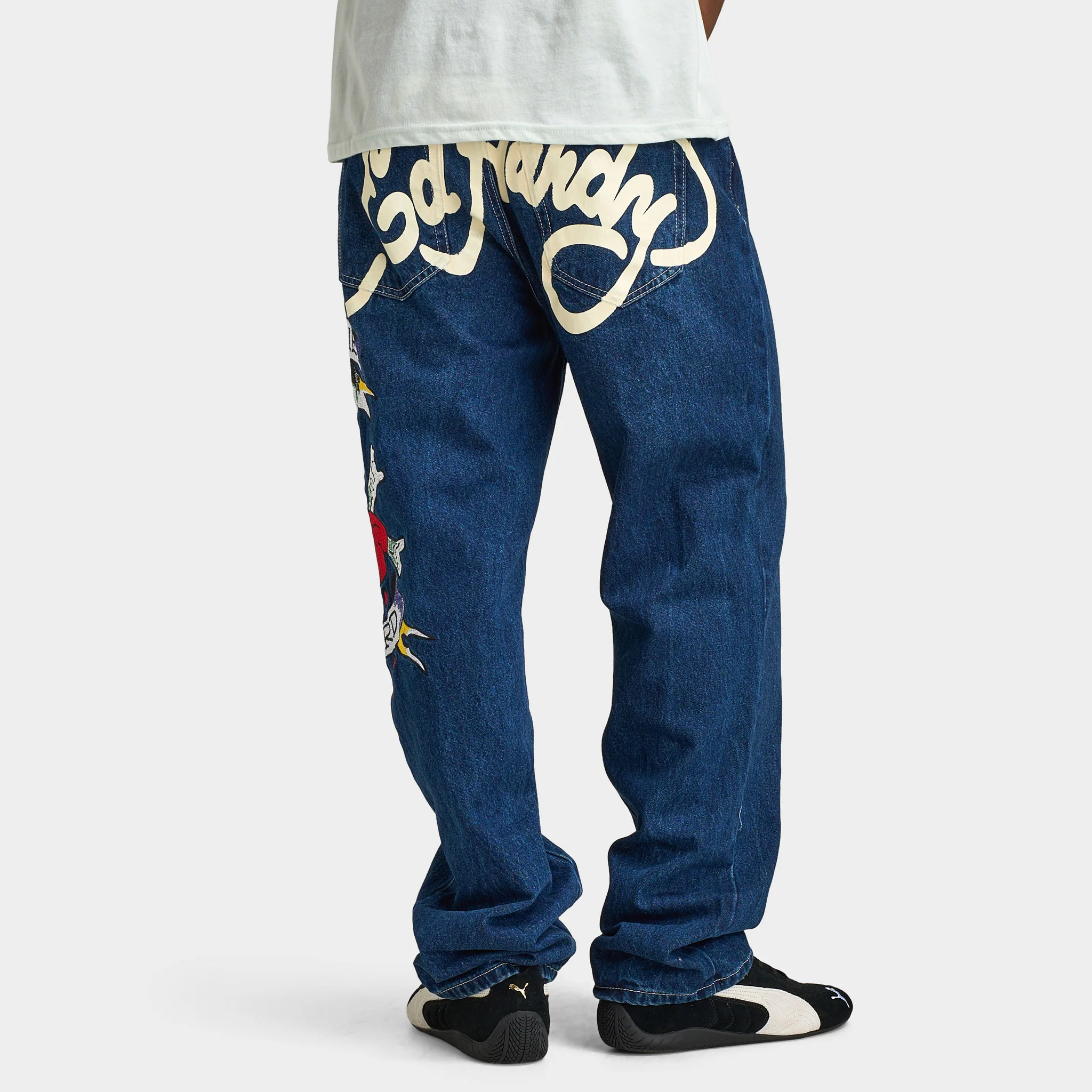 Ed Hardy Skull Heart Baggy Jeans / Indigo