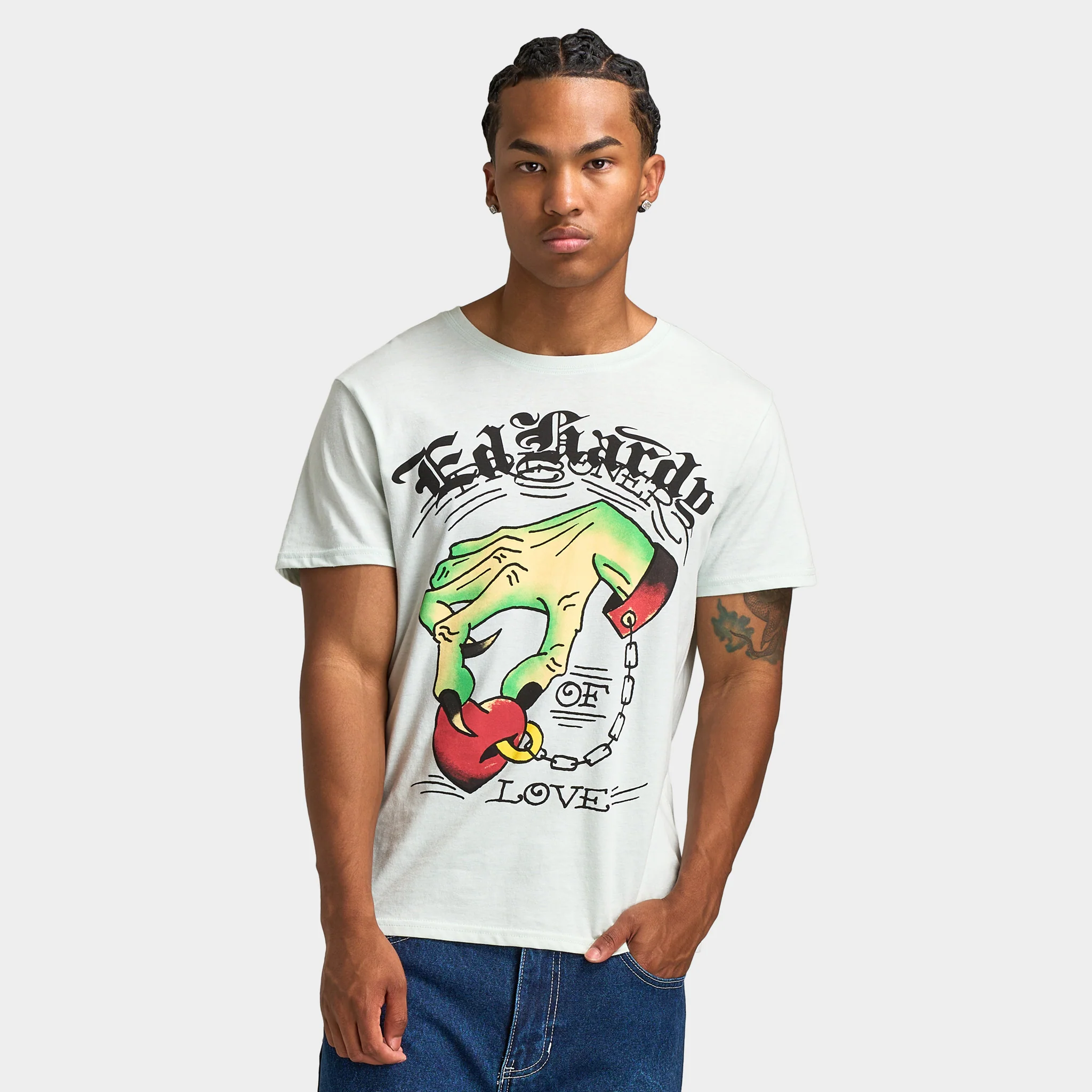 Ed Hardy Heart Hand T-shirt / Arctic Blue