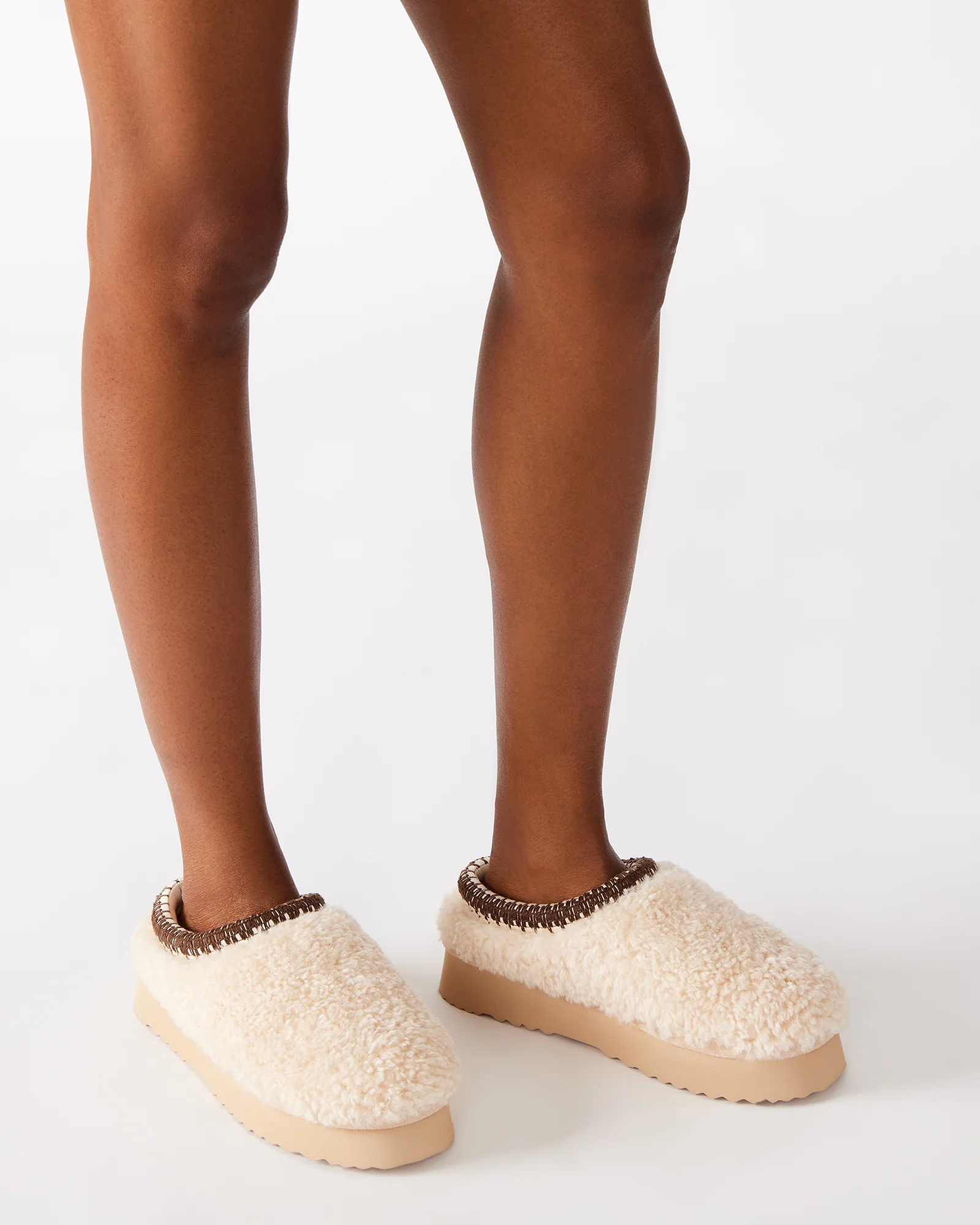 SELENA FAUX SHEARLING NATURAL