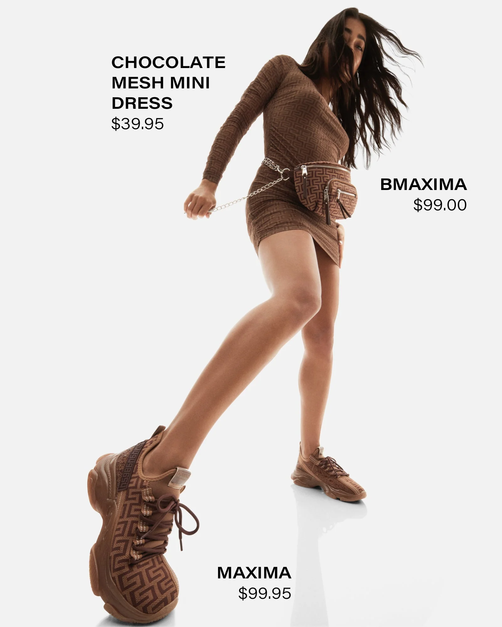 CHOCOLATE MESH MINI DRESS - SM REBOOTED