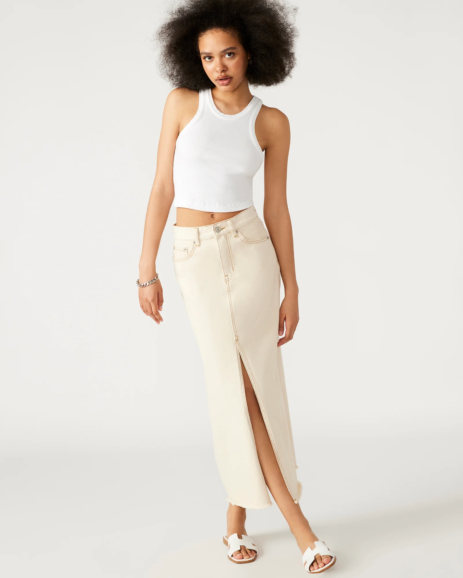 AVANI DENIM SKIRT IVORY