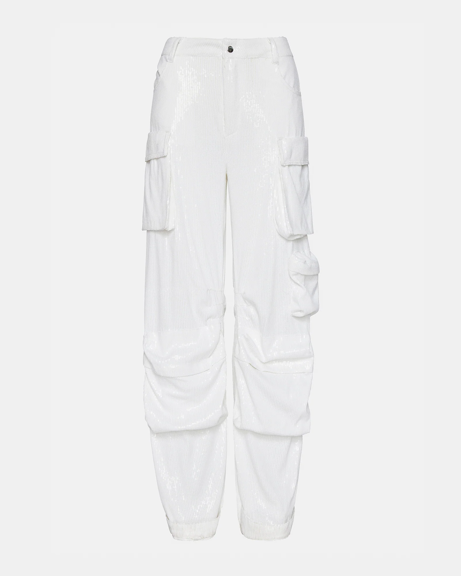 DUO SEQUIN PANT WHITE