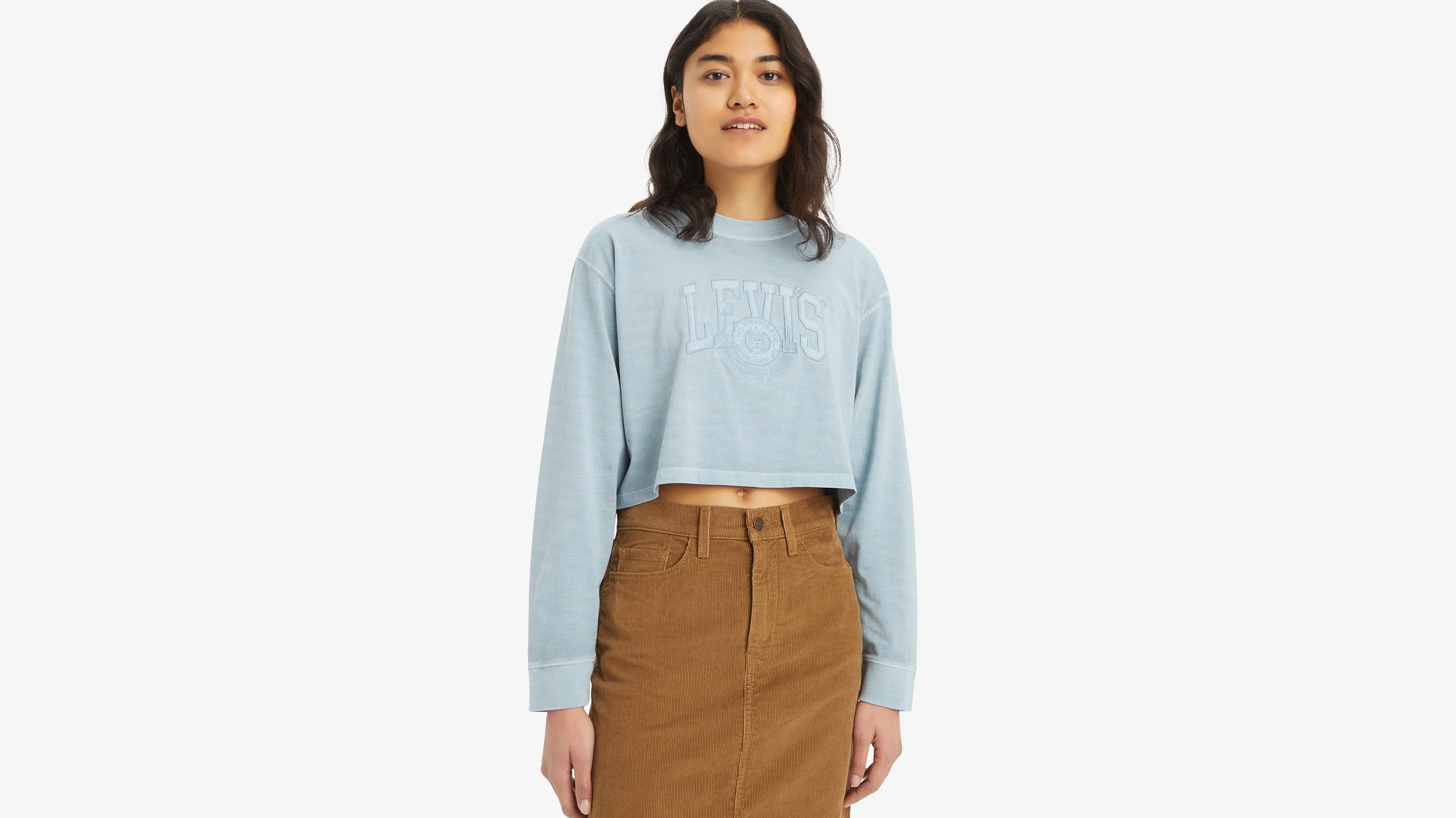 Levi's® Women's Cropped Long-Sleeve Football Tee