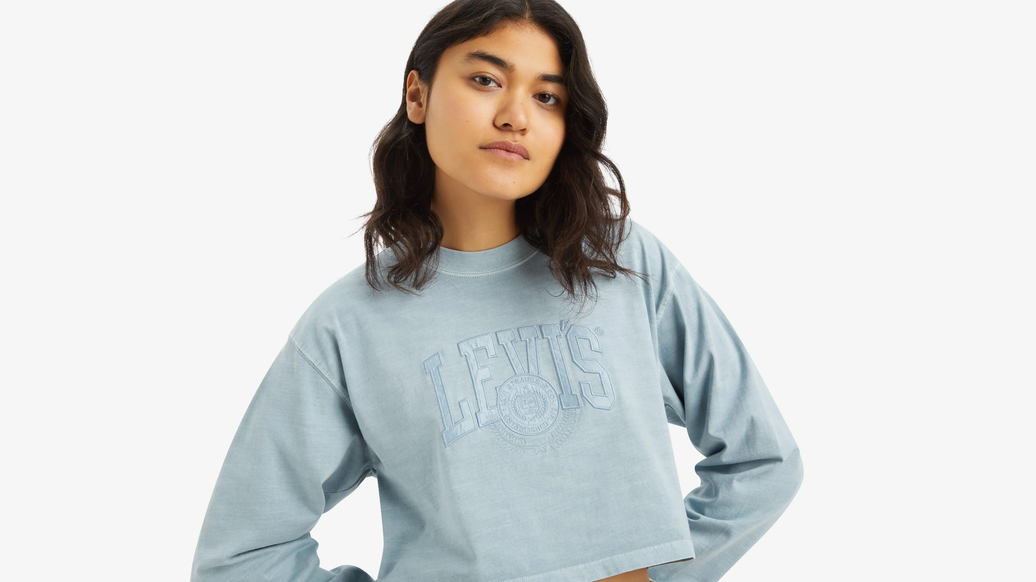Levi's® Women's Cropped Long-Sleeve Football Tee
