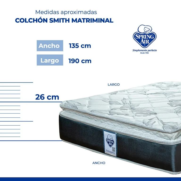 Colchón Matrimonial Ortopédico De Confort Medio Spring Air Smith