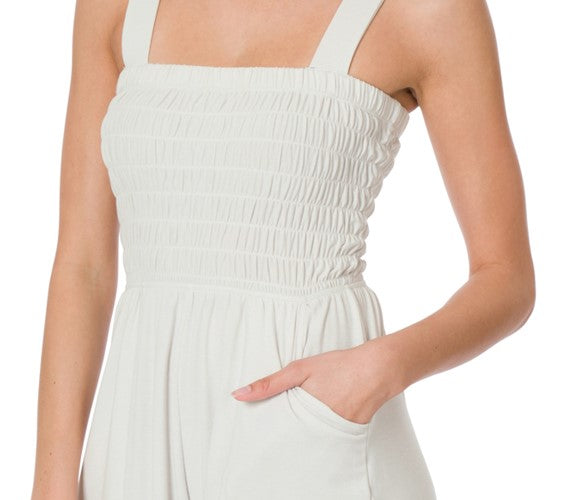 Casual white jumpsuit