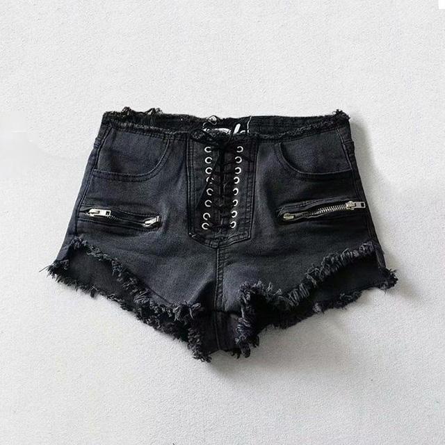 Shredded Denim Shorts