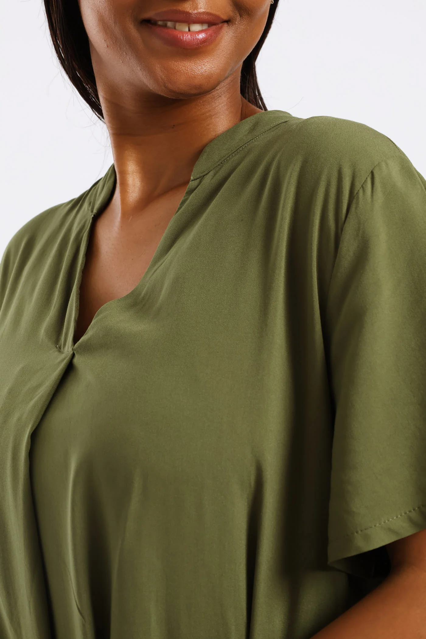 Mandarin Shift Dress - Jungle Green