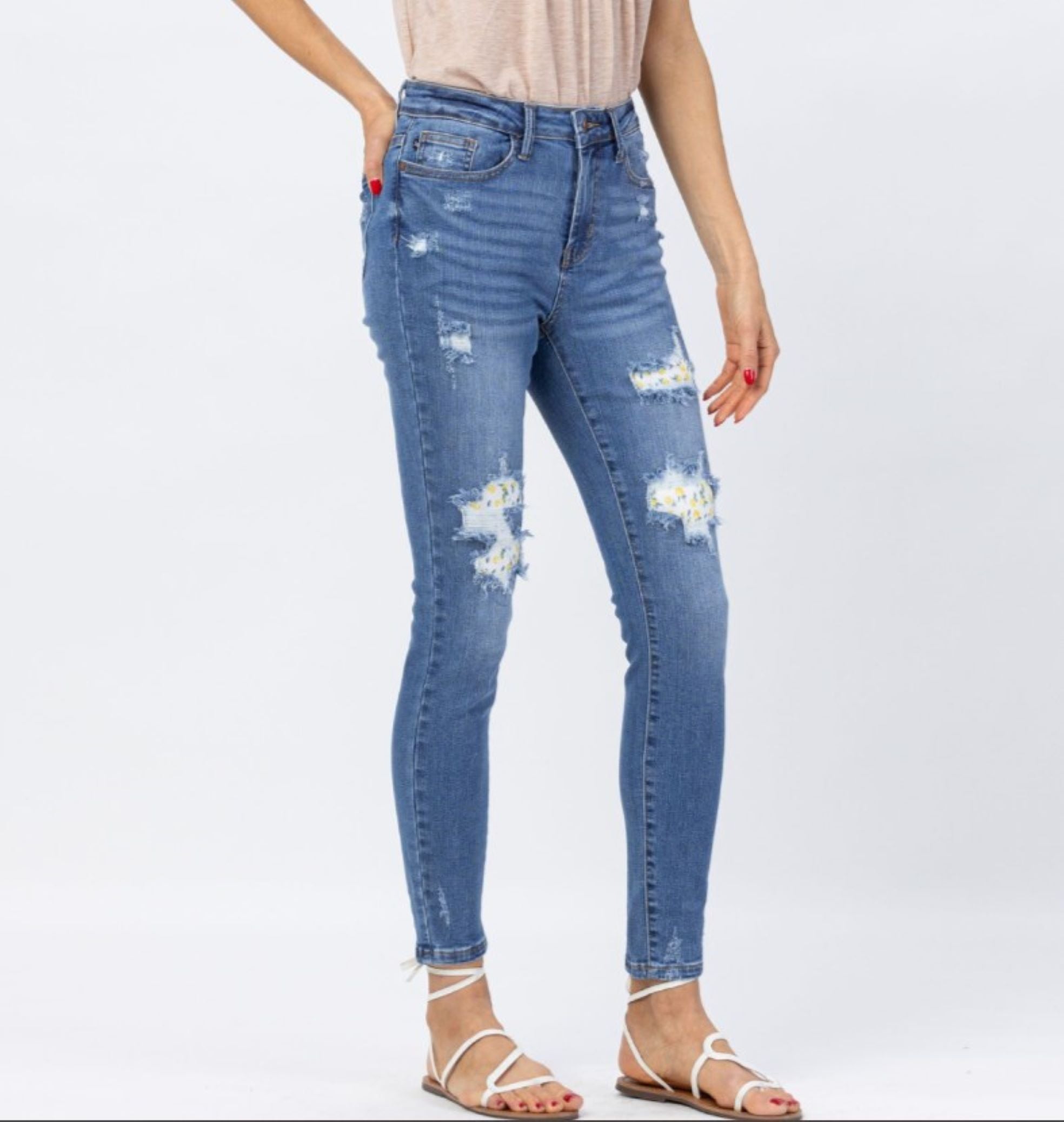 Judy Blue Lemon Patch Skinny Jeans