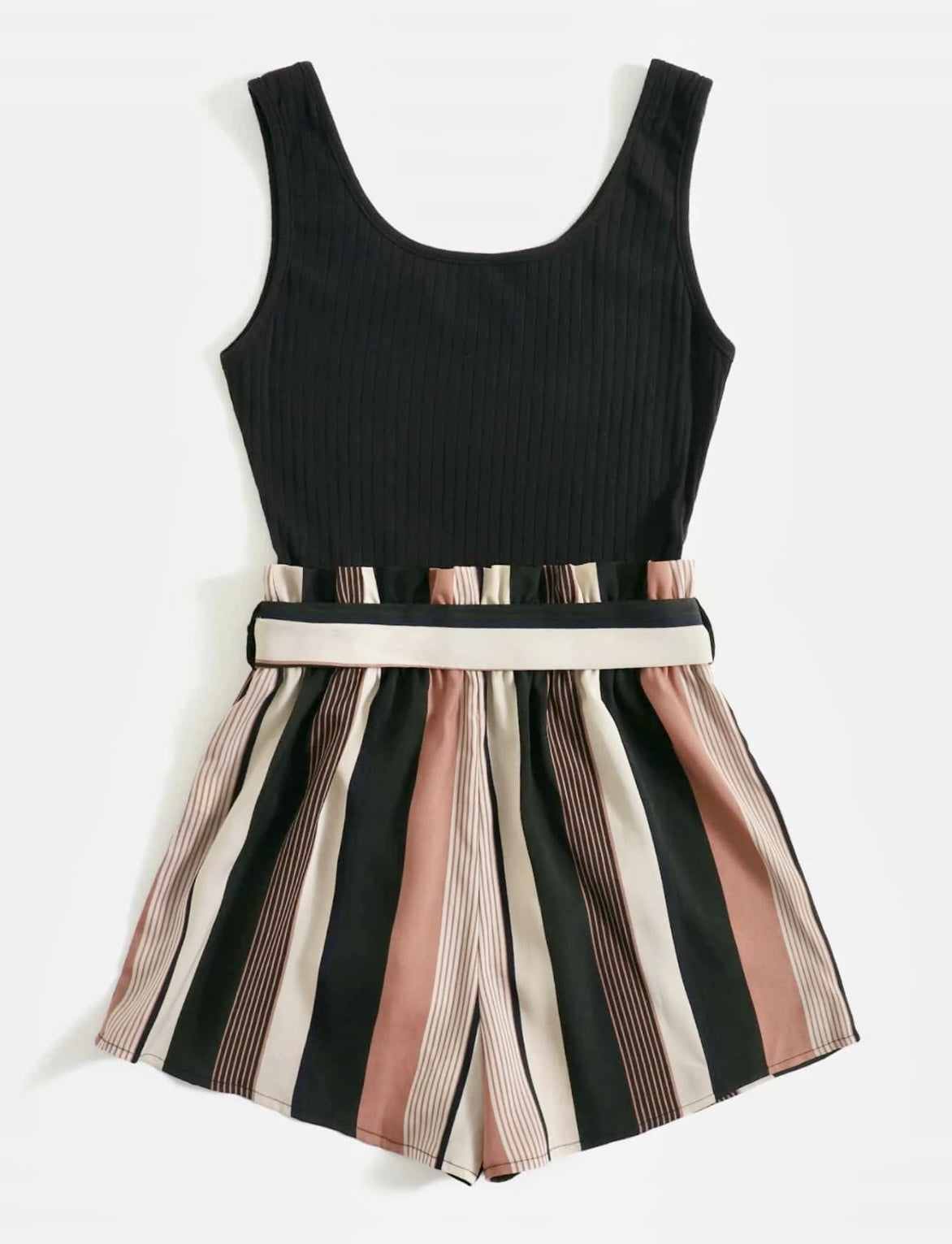 Jennifer Belted Tank Romper