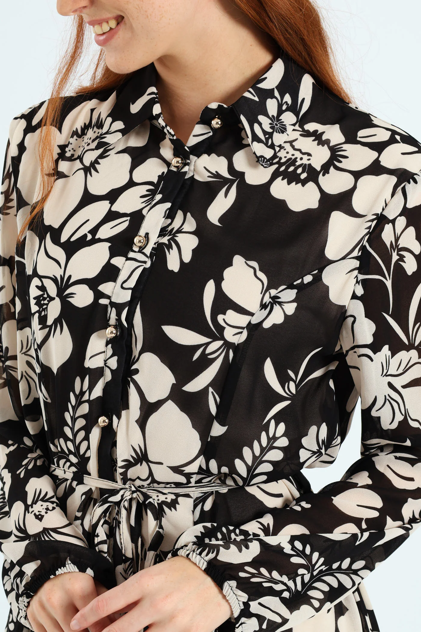 Button Through Godet Tea Dress