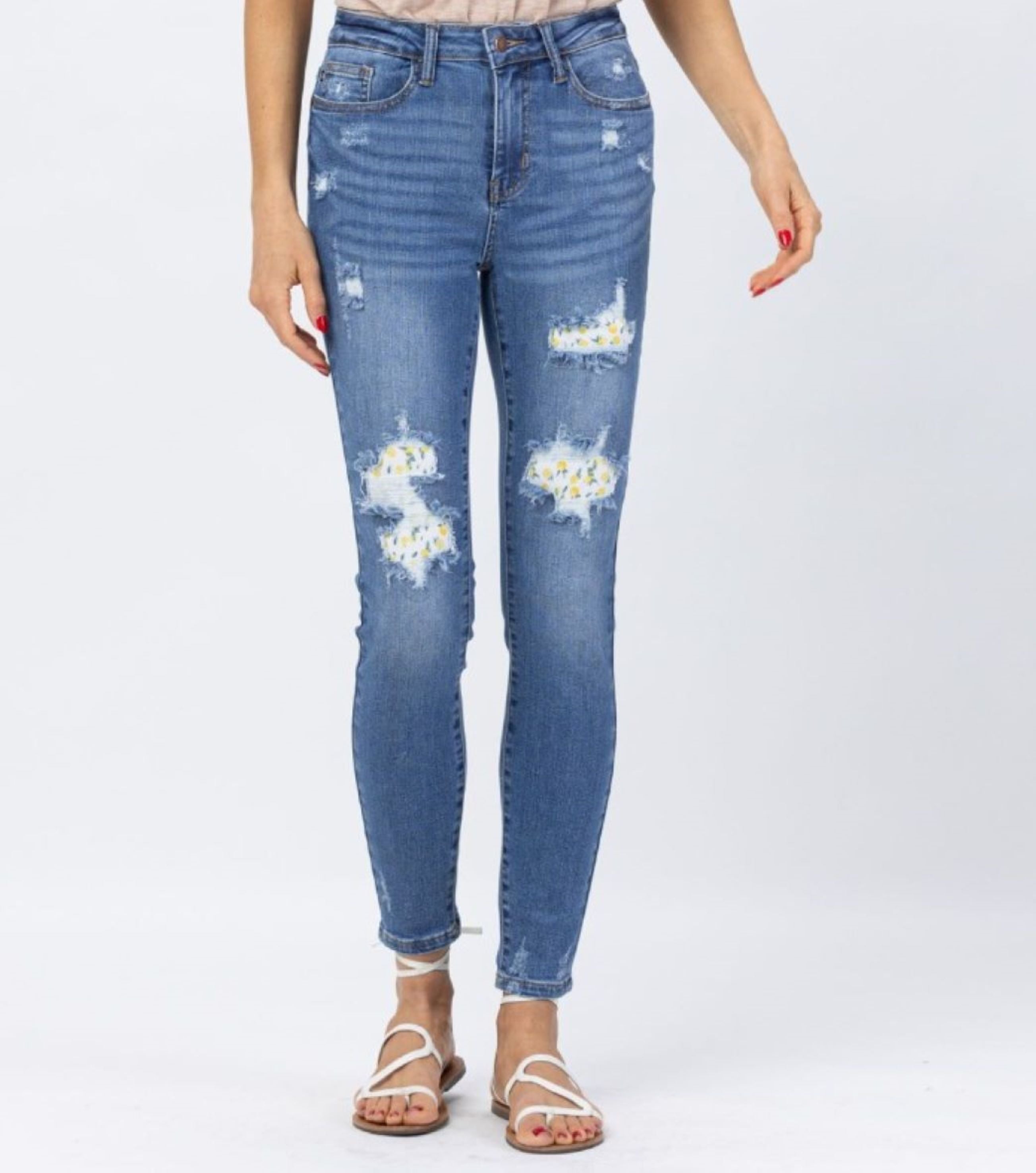 Judy Blue Lemon Patch Skinny Jeans