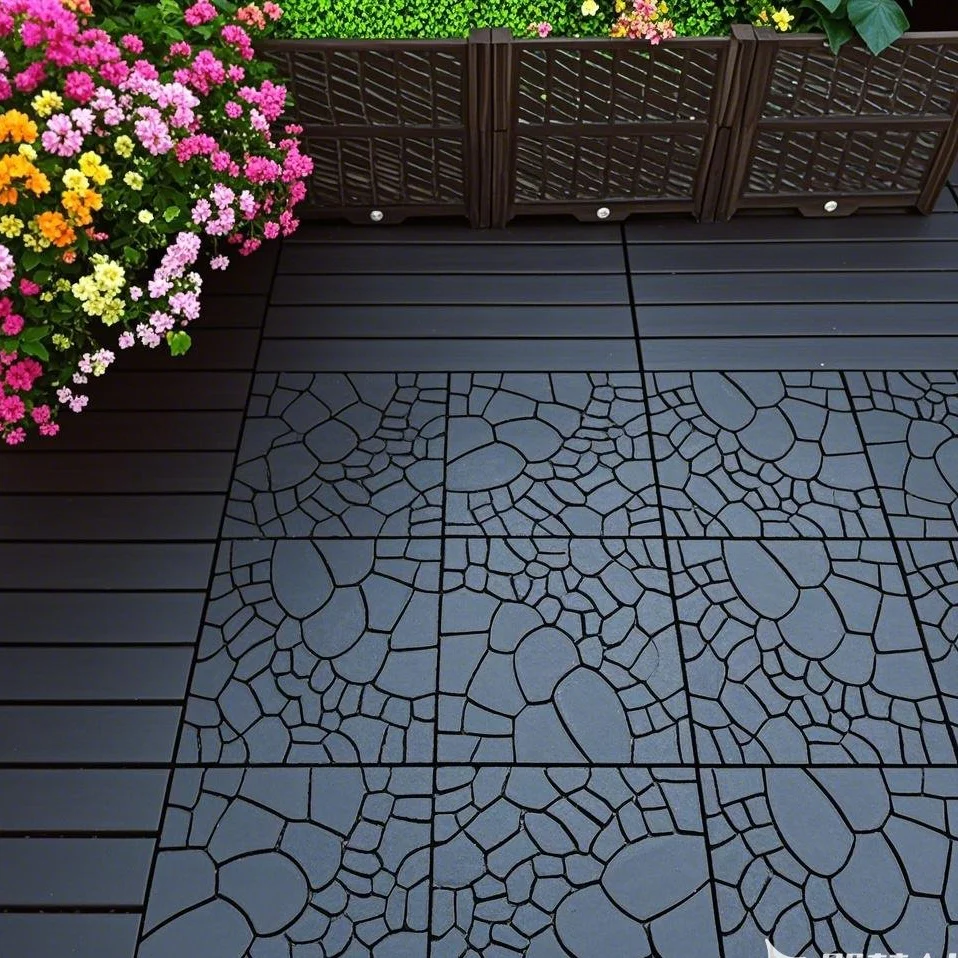 Waterproof Plastic Interlocking Floor Tiles -44PCS