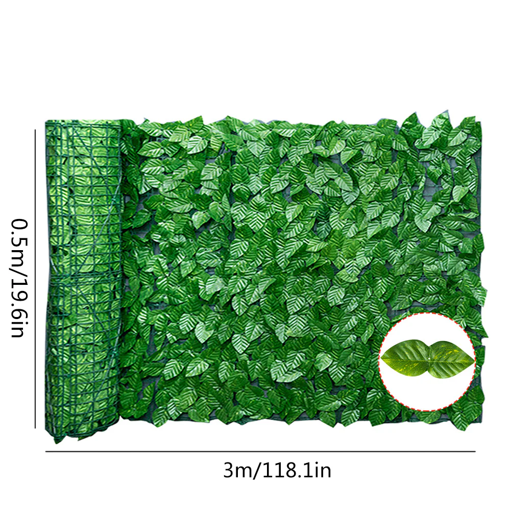 Artificial Leaf Screening Roll UV Fade Protected  Hedging Wall Landscaping Garden Fence Balcony Screen for Indoor Outdoor Decor