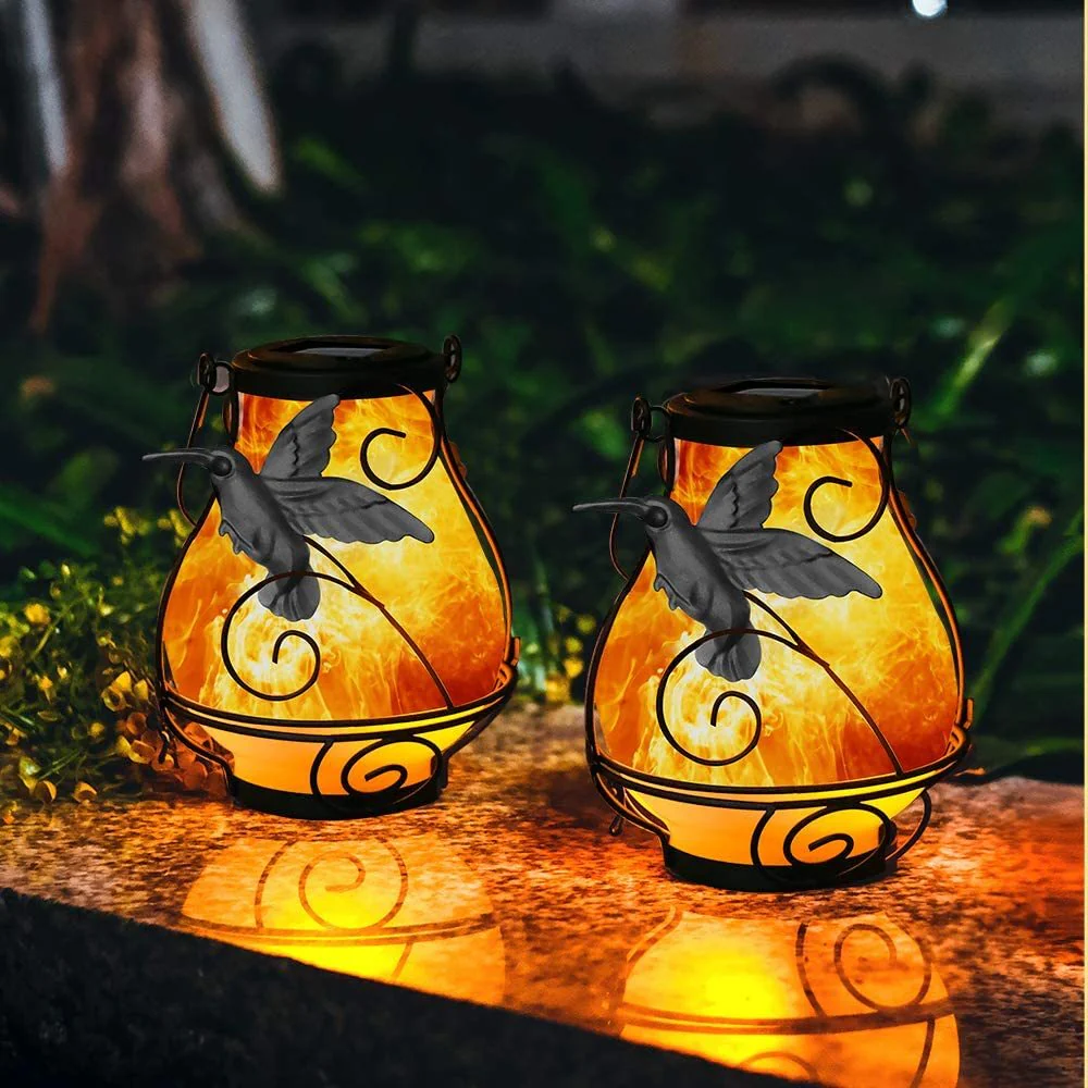 Butterfly, Hummingbird, & Dragonfly Flame Lights Solar-Powered Outdoor Decor with a European Touch