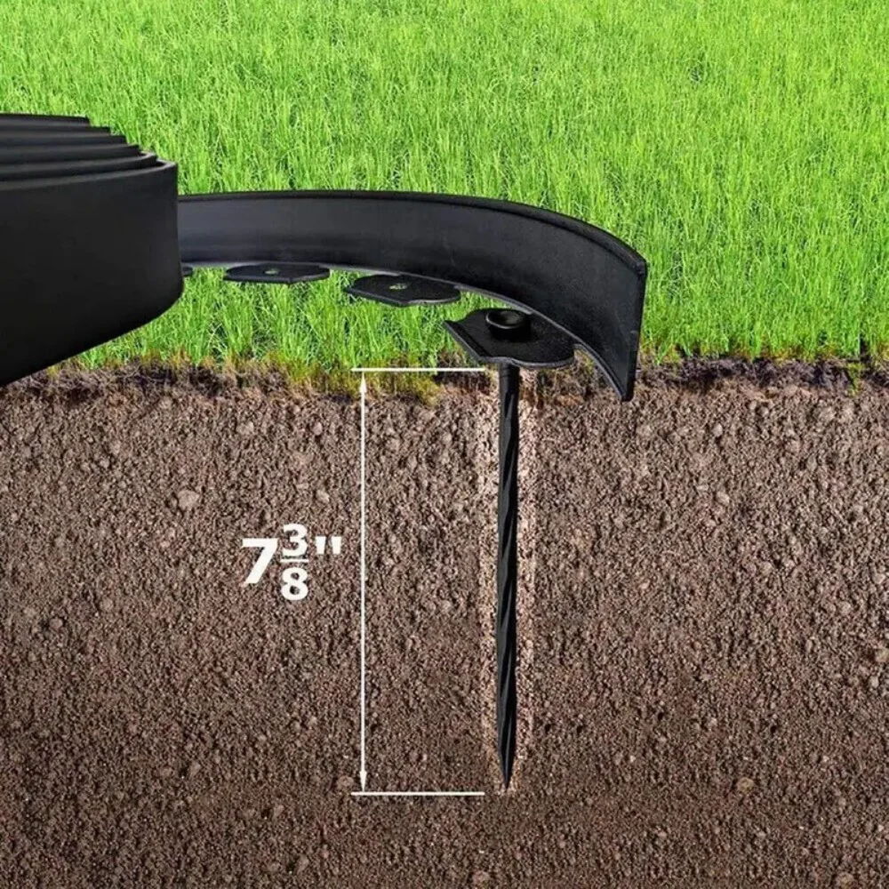 10m Lawn Border With 30 Plastic Stakes Garden Border For Paths, Driveways, Flowers And Plants