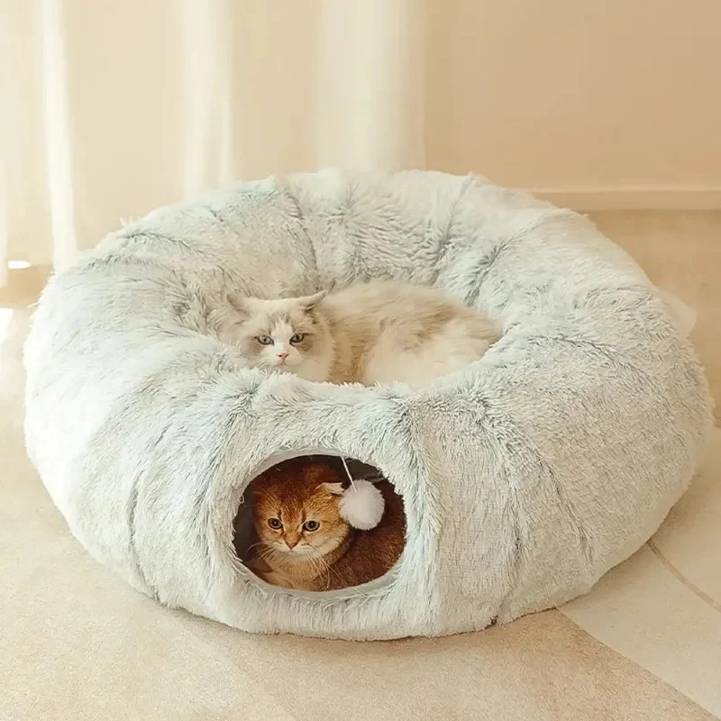 Furry Cat Tunnel Bed