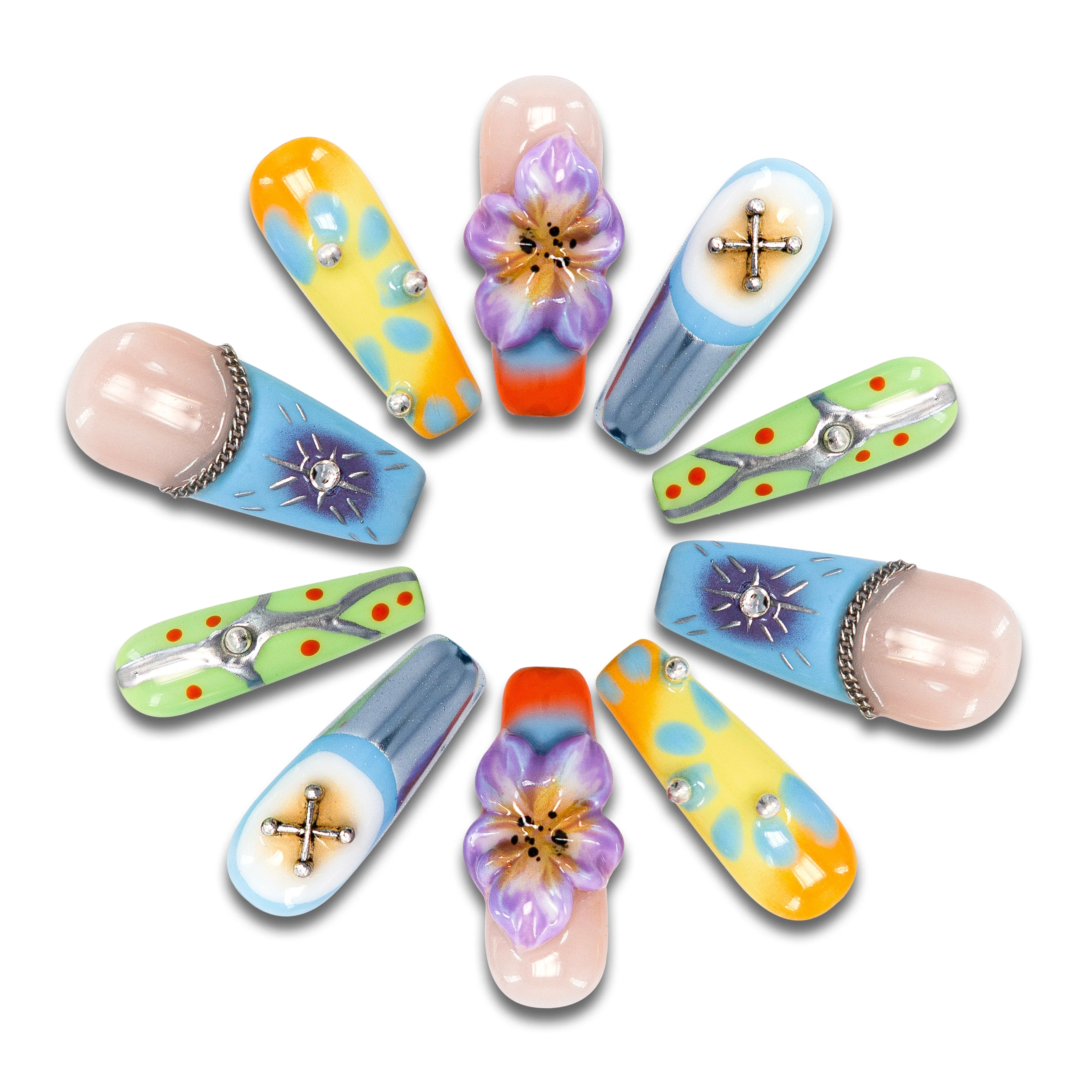 Witty Whimsical - Best Summer Nails - Long Coffin Tips