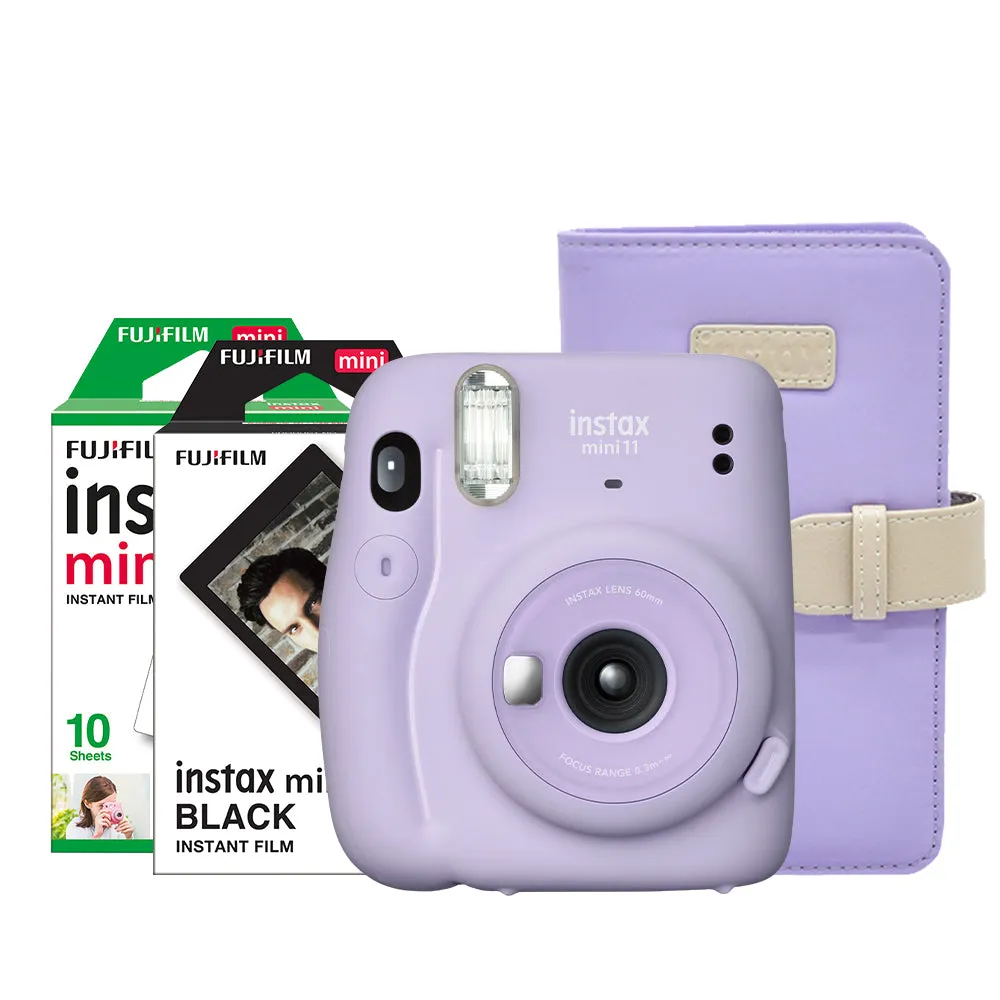 Paquete Instax Mini 11 Lila + Álbum + Pelicula