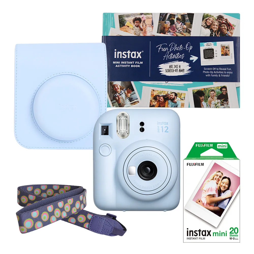 Paquete Instax Mini 12 Azul + 20 Fotografías + 1 Photobook