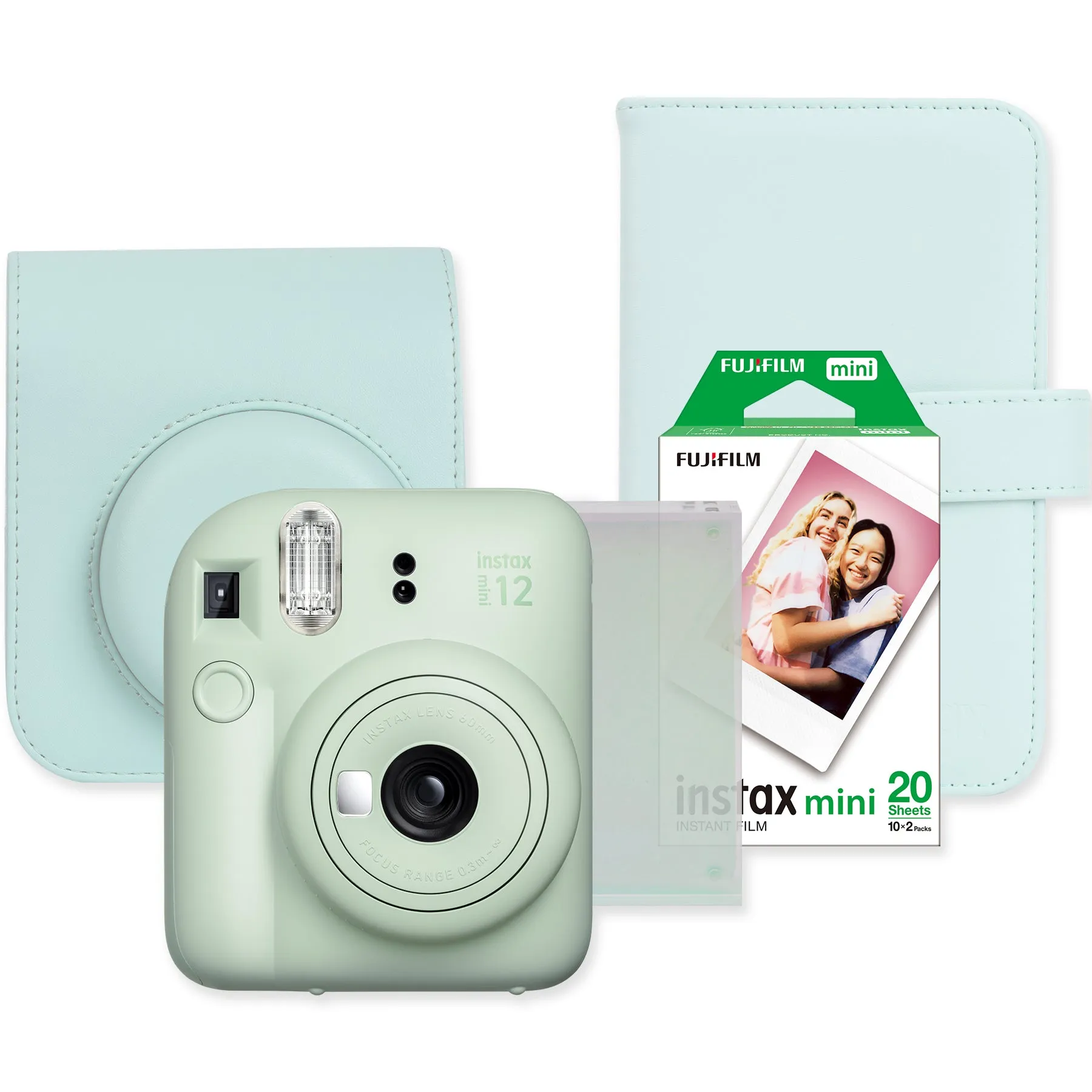 Paquete Cámara Instax Mini 12 Azul + Álbum + Funda