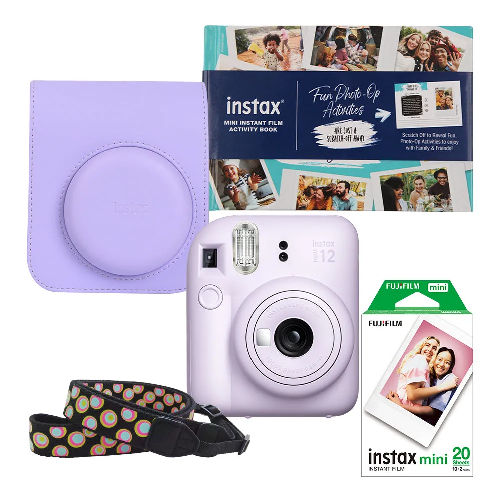 Paquete Instax Mini 12 Lila + 20 Fotografías + 1 Photobook