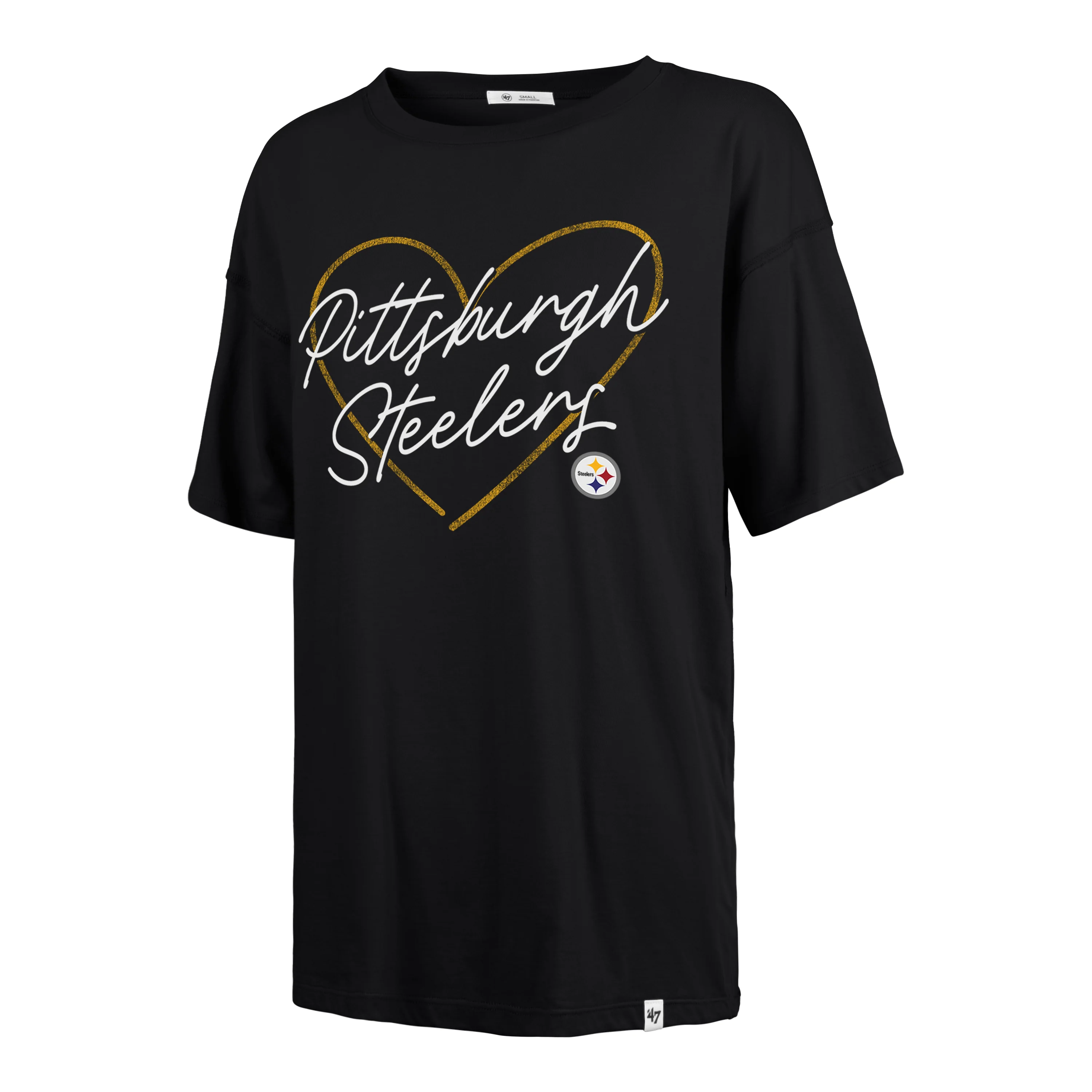 Playera Manga Corta '47 Pittsburgh Steelers NFL Lovestruck para Mujer