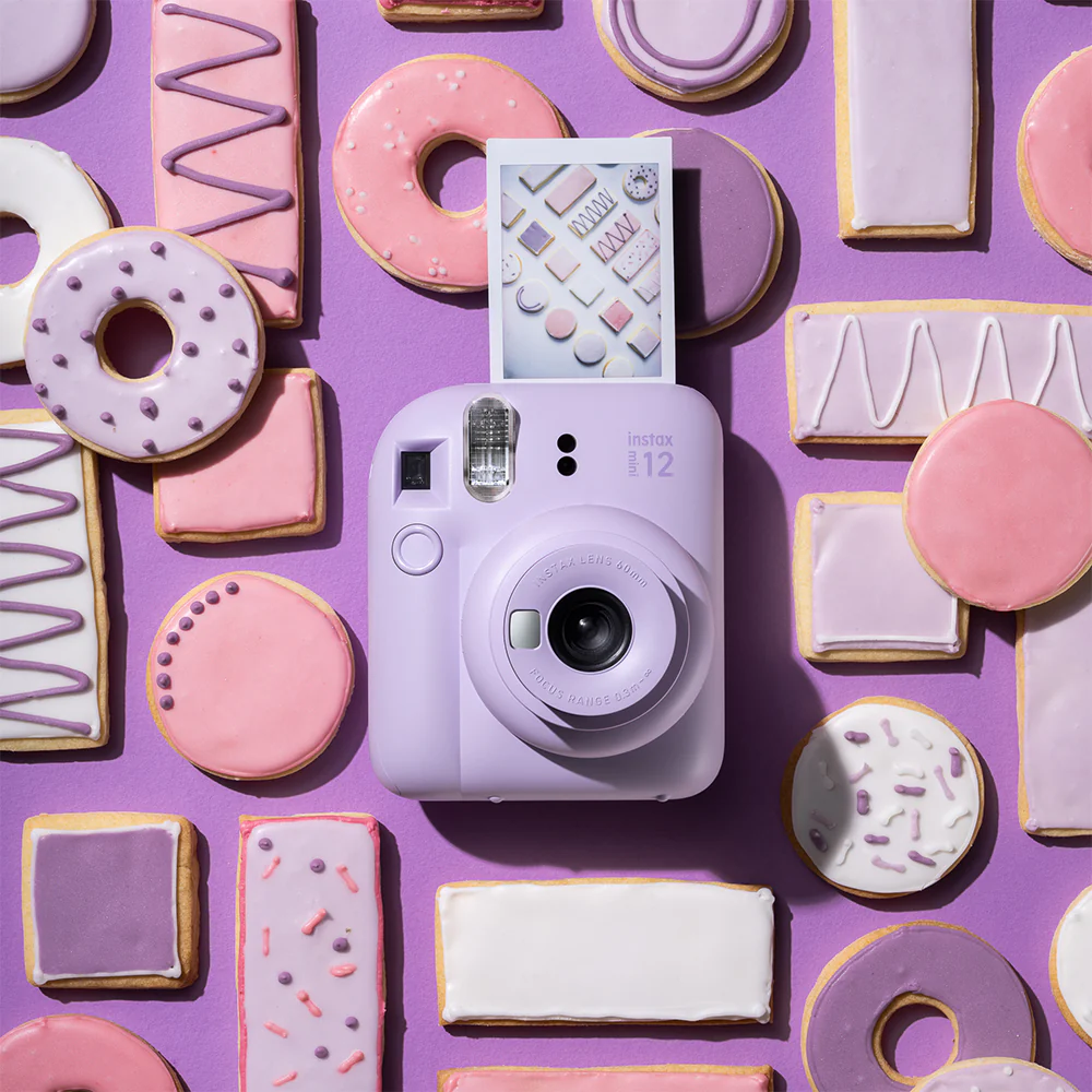 Paquete Instax Mini 12 Lila + Funboard