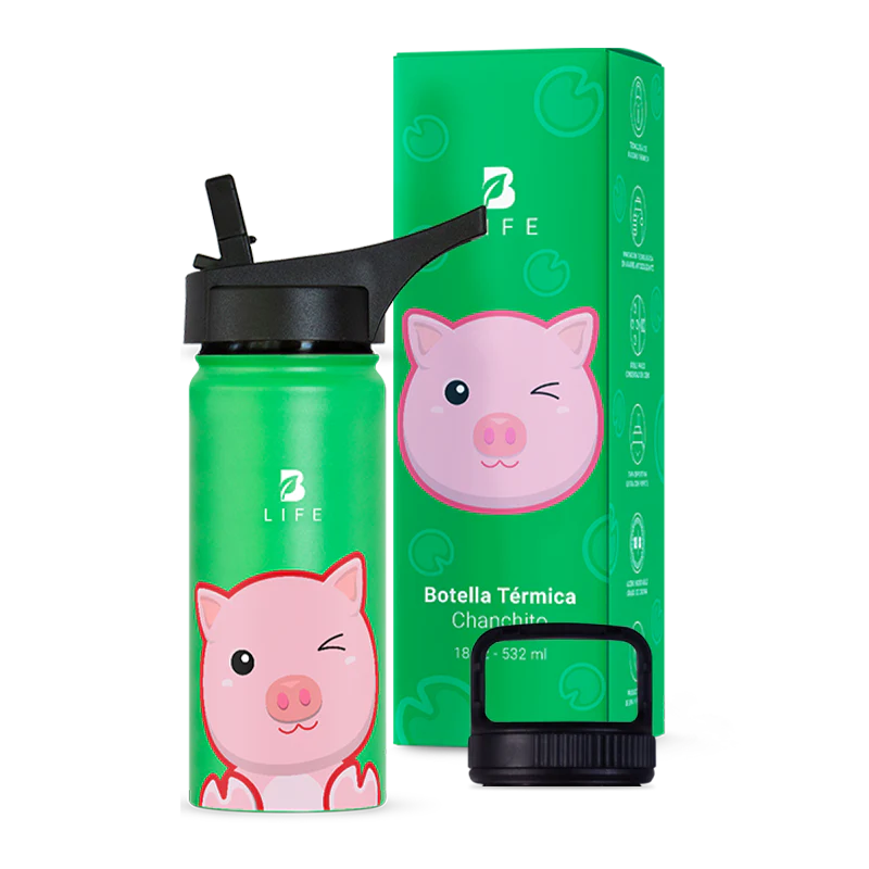 Botella Térmica Para Niños | Chanchito 355 y 532 ml