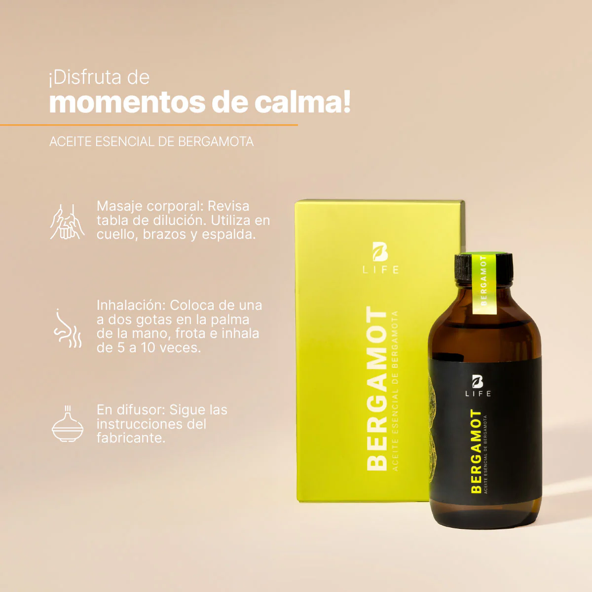 Essential Oil Bergamot | Aceite Esencial Bergamota 50 y 120 ml