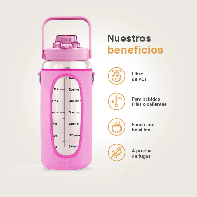 Botella Motivacional | Rosa 1.89 L