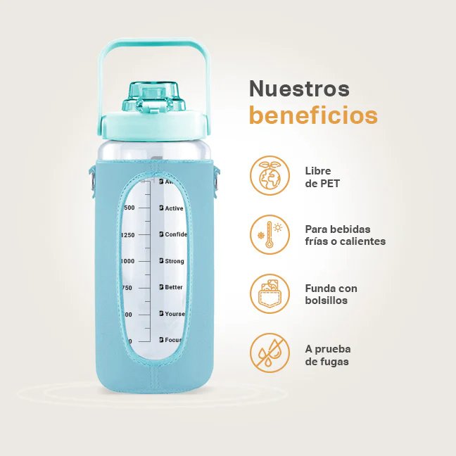 Botella Motivacional | Azul 1.89 L