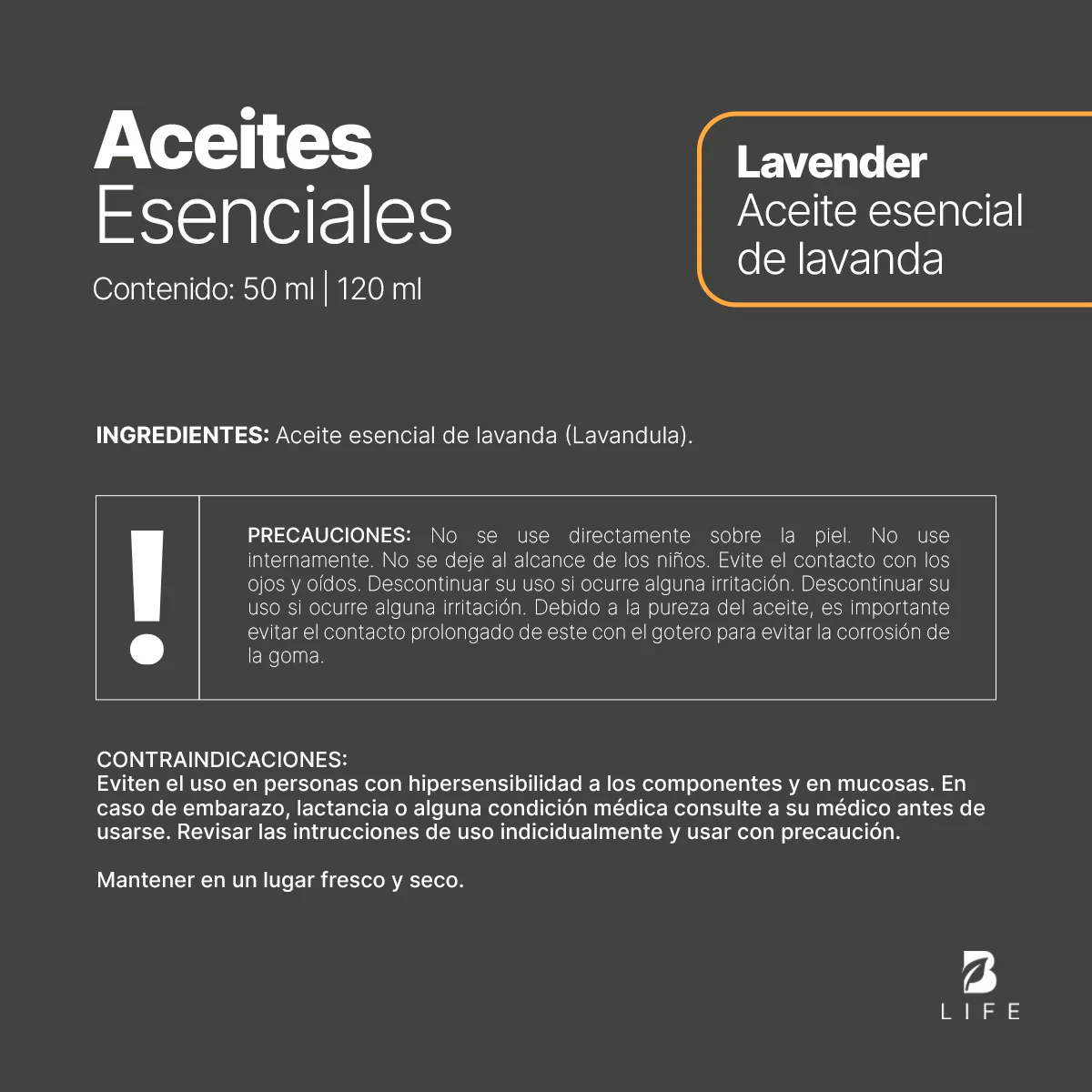 Essential Oil Lavender | Aceite Esencial Lavanda 50 y 120 ml
