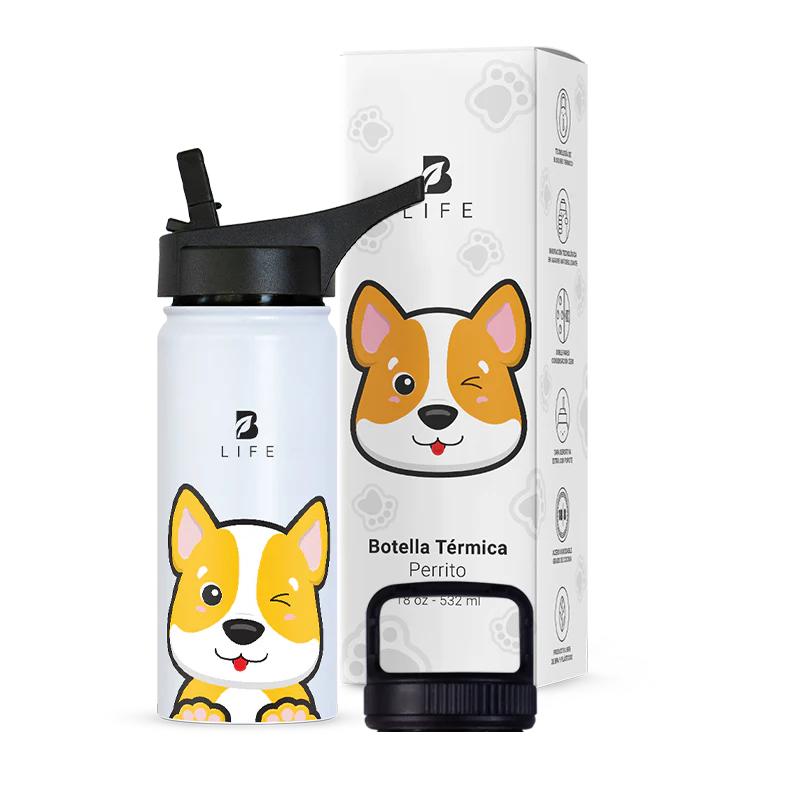 Botella Térmica Para Niños | Perrito 355 y 532 ml