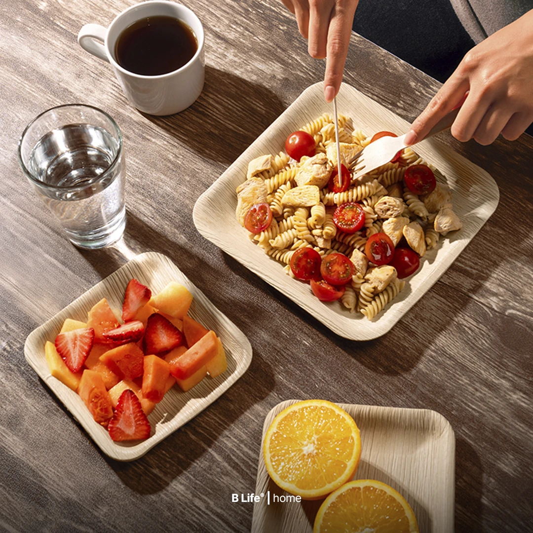 Natural Leaf Tableware | Set de platos y cubiertos de hoja de palma 100 o 200 piezas