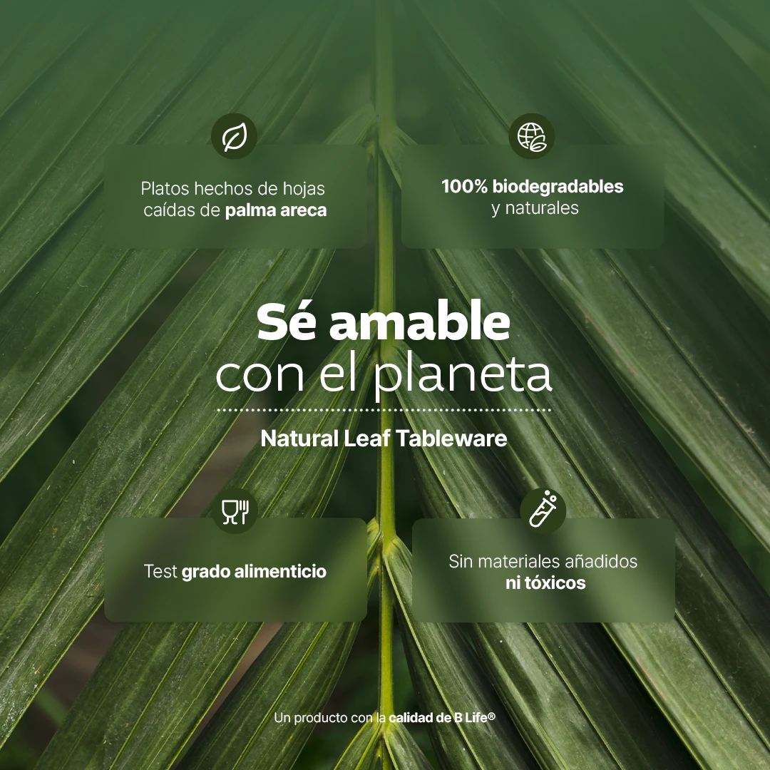 Natural Leaf Tableware | Set de platos y cubiertos de hoja de palma 100 o 200 piezas
