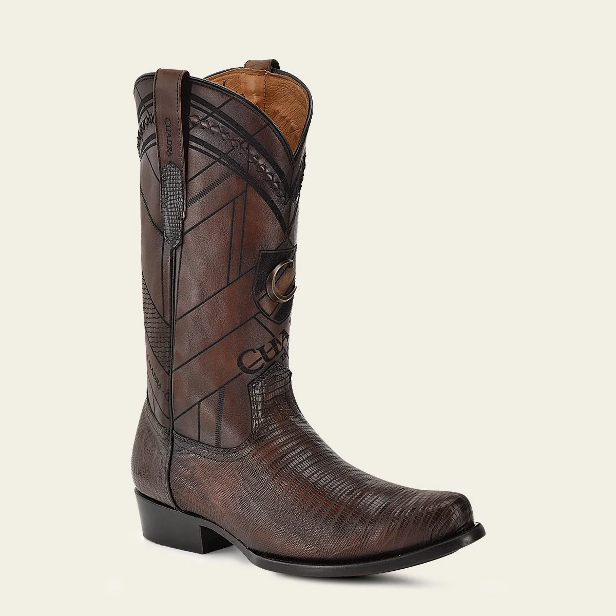 Bota vaquera en piel genuina de lizard para caballero