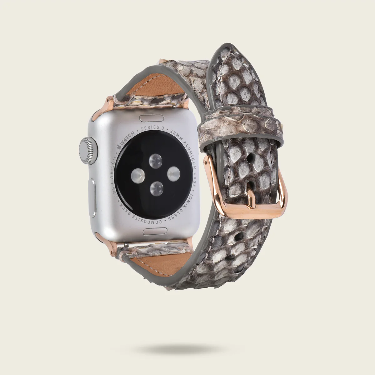 Extensible para reloj en piel genuina de pitón para dama