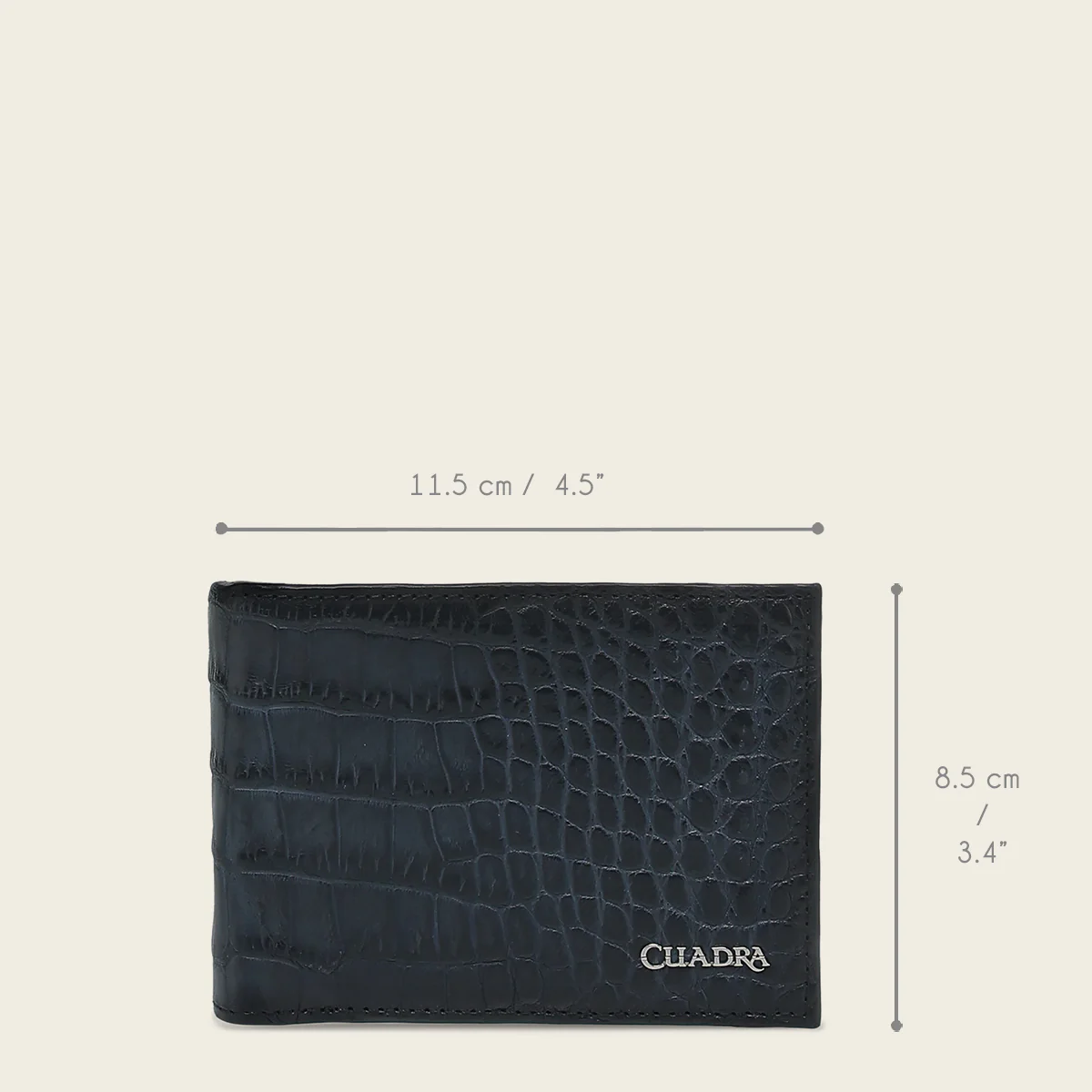 Cartera en piel genuina de alligator para caballero