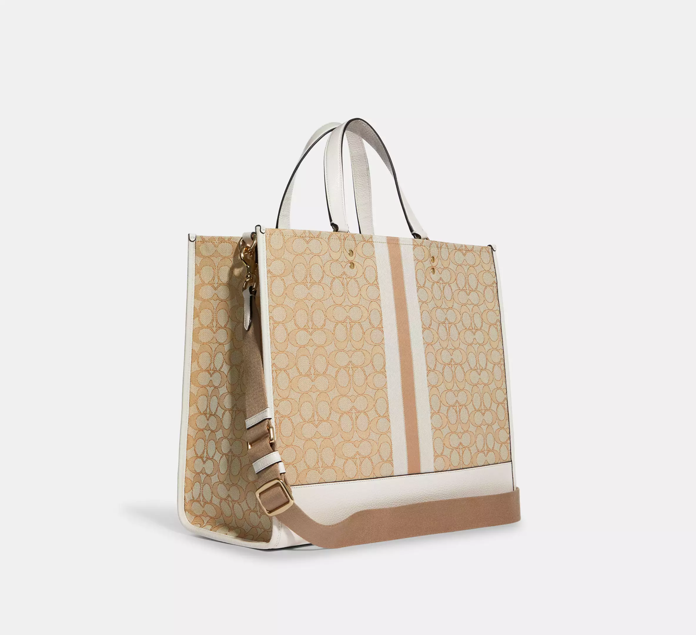 Dempsey Tote 40 In Signature Jacquard With Stripe And Coach Patch