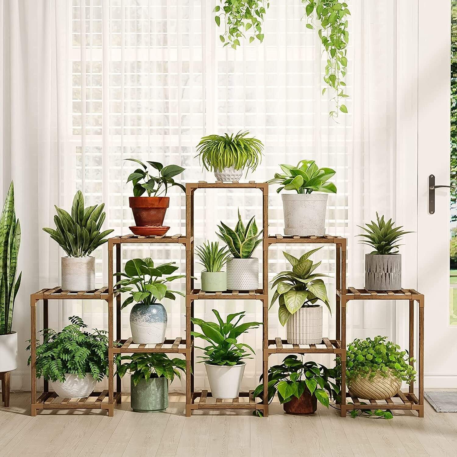 Plant stand indoor plant stand wooden outdoor multi-layer plant stand